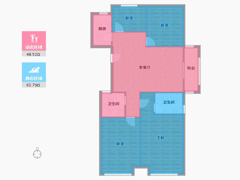 河南省-郑州市-中原华曦府-111.80-户型库-动静分区