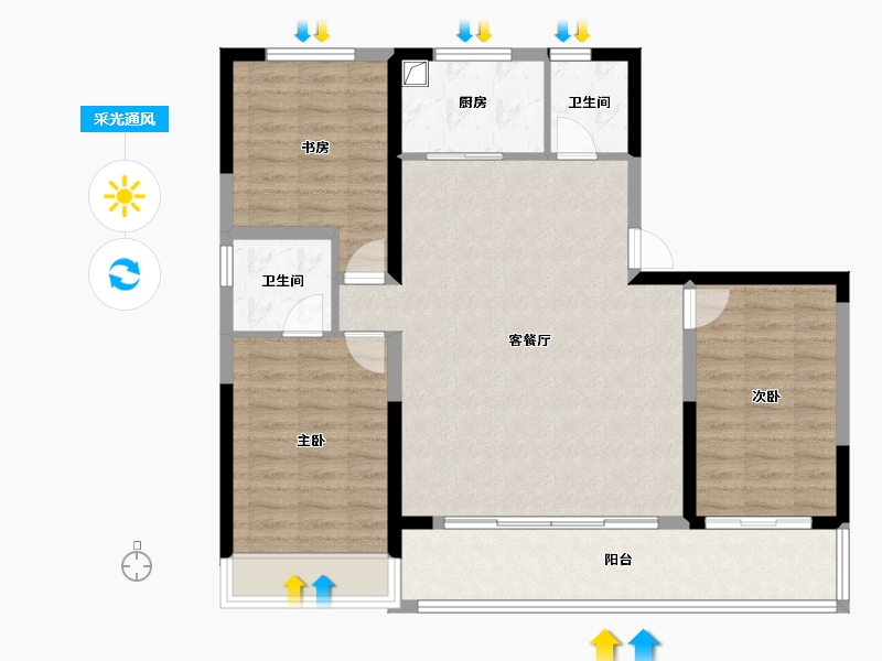 山东省-德州市-智德园-107.20-户型库-采光通风