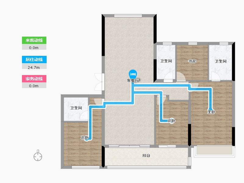 浙江省-杭州市-滨运锦绣里-133.69-户型库-动静线