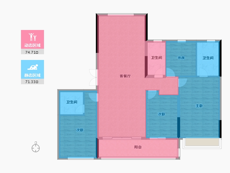 浙江省-杭州市-滨运锦绣里-133.69-户型库-动静分区