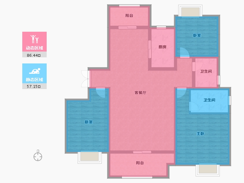 河南省-南阳市-府前壹号院-103.24-户型库-动静分区