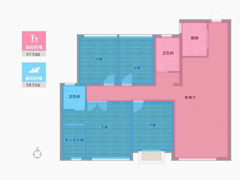 山西省-大同市-宏洋同煤城-117.60-户型库-动静分区