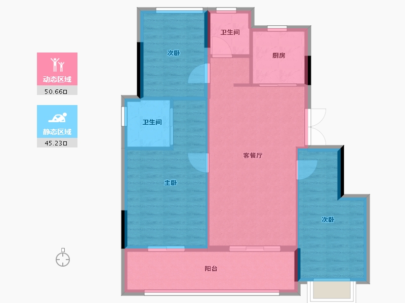 浙江省-温州市-瑞安凤起潮鸣-87.20-户型库-动静分区