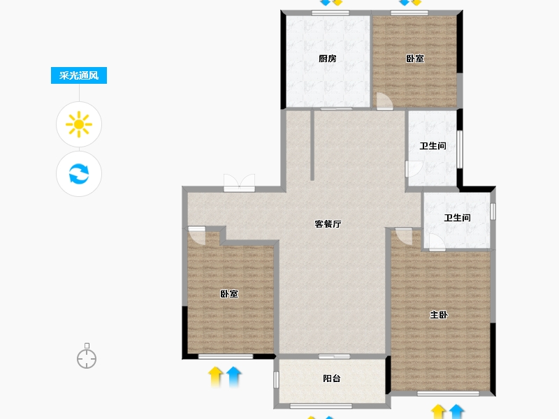 江苏省-南京市-玖樾印象-191.48-户型库-采光通风