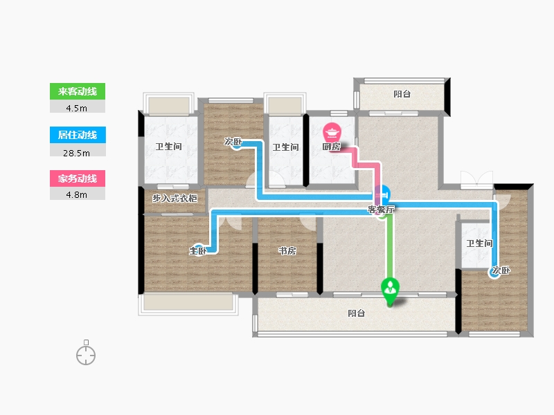 湖南省-长沙市-星大·星悦湾-151.21-户型库-动静线