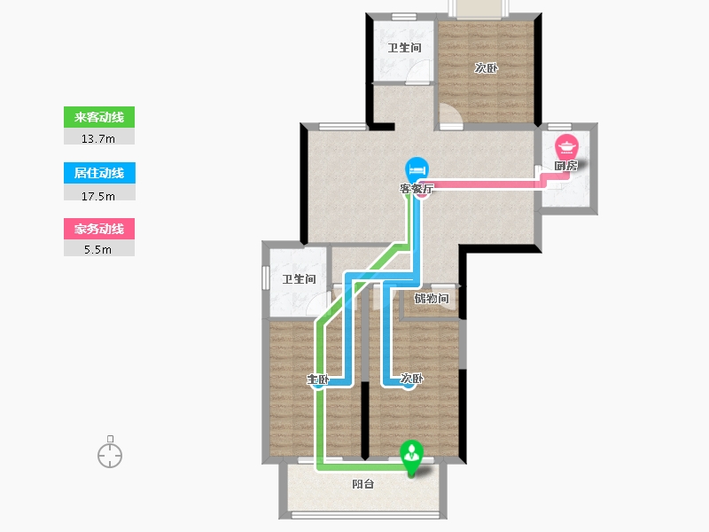 江苏省-镇江市-云腾国际-118.40-户型库-动静线