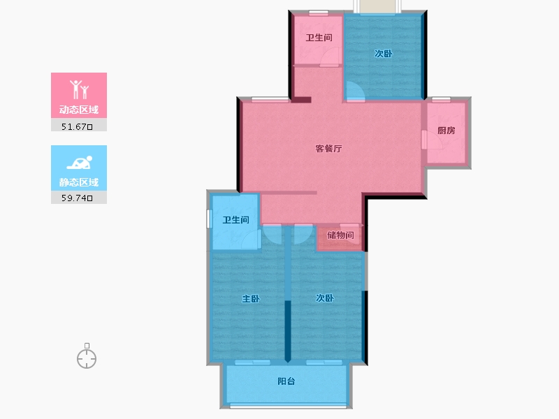 江苏省-镇江市-云腾国际-118.40-户型库-动静分区