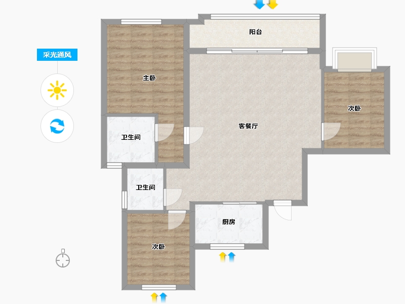 山东省-济南市-中海紫御东郡-西区-100.00-户型库-采光通风