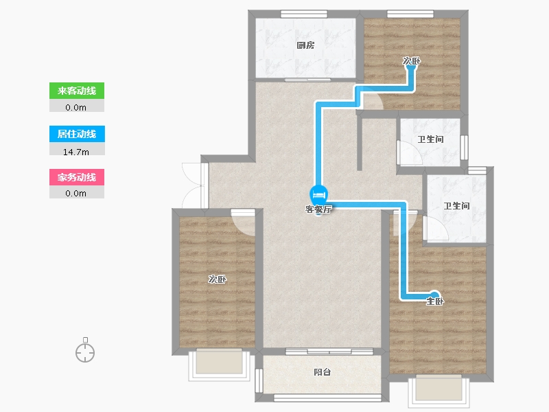 山西省-临汾市-翼城·棕榈墅-92.85-户型库-动静线