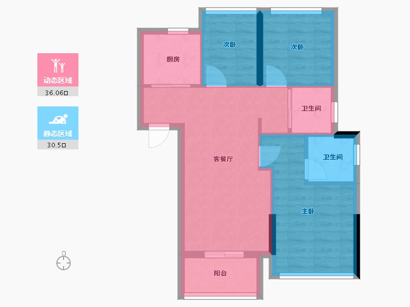 福建省-福州市-左海望麓-59.20-户型库-动静分区