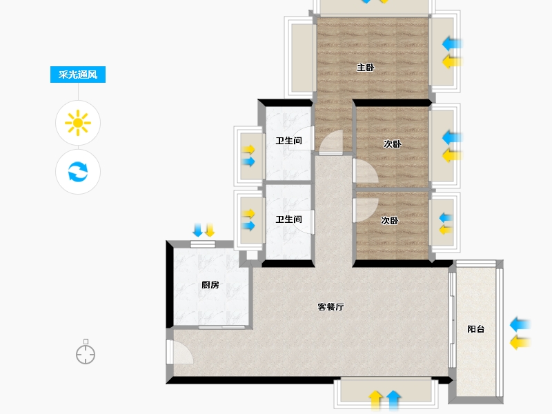 广东省-深圳市-珑门壹品-81.60-户型库-采光通风