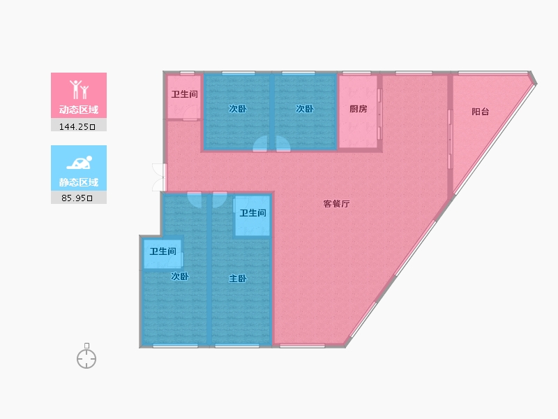 山西省-临汾市-翼城·棕榈墅-210.97-户型库-动静分区