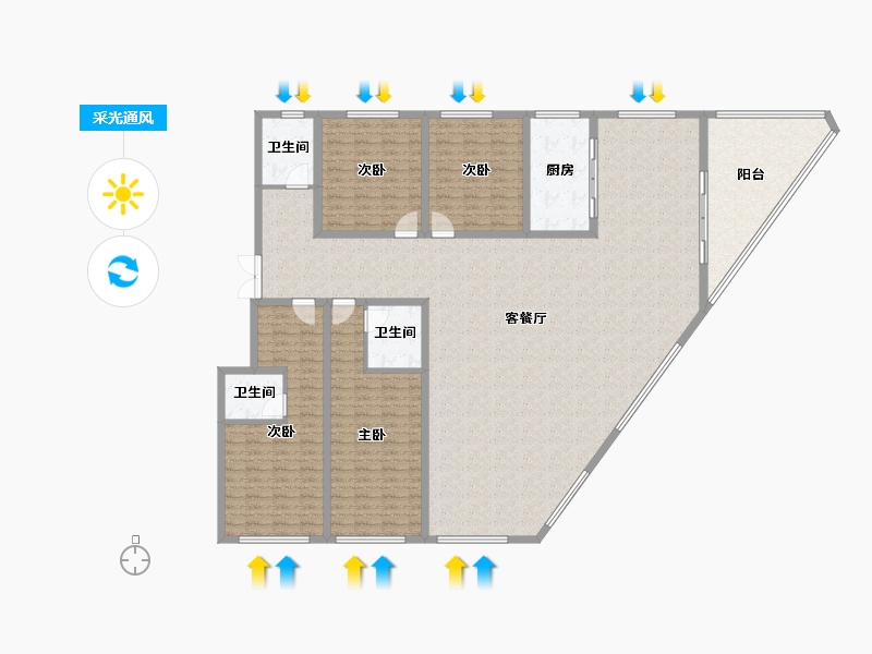 山西省-临汾市-翼城·棕榈墅-210.97-户型库-采光通风