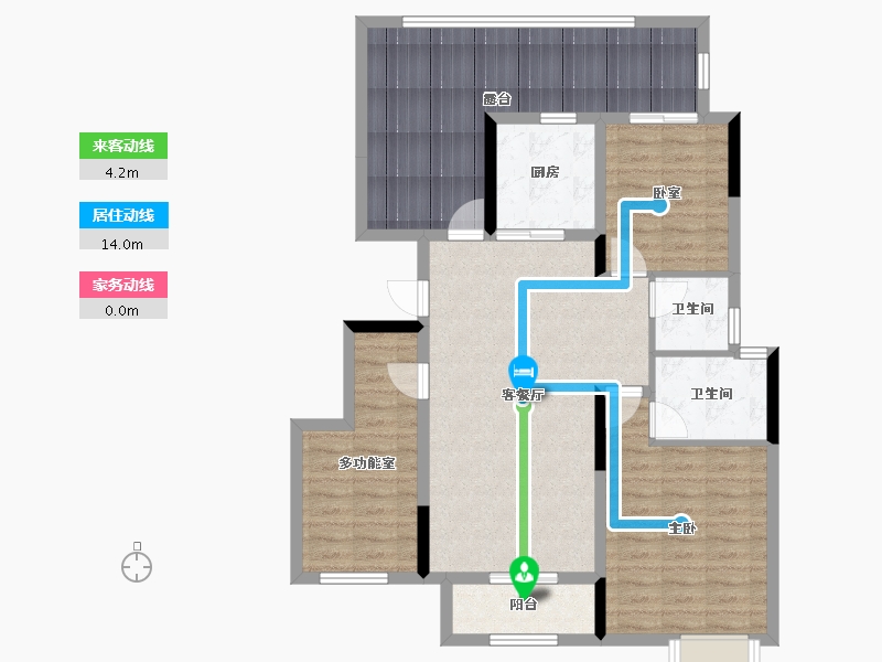 陕西省-西安市-白鹿春晓-102.95-户型库-动静线