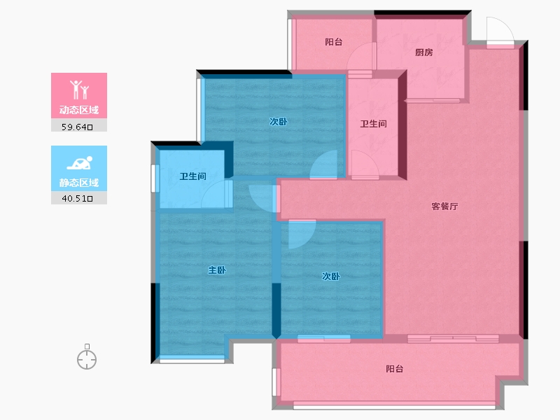 广西壮族自治区-桂林市-绿涛悦景台-89.86-户型库-动静分区