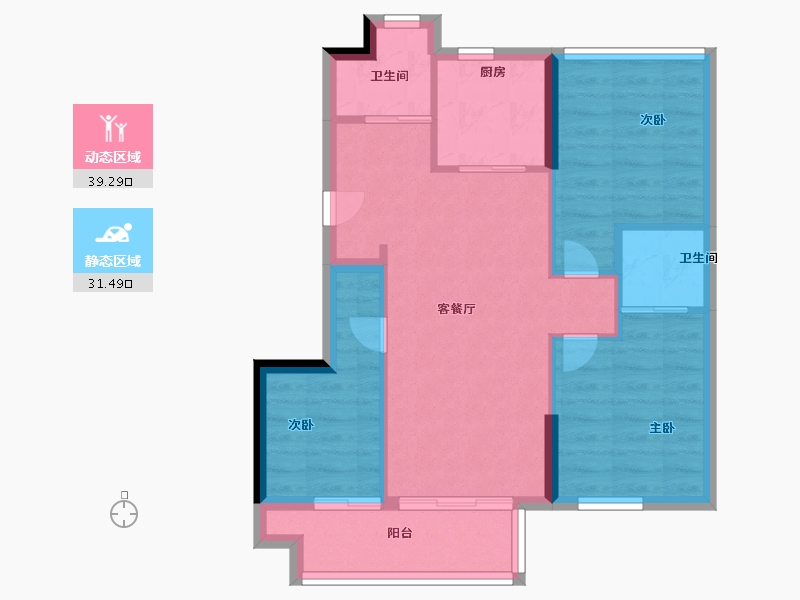 福建省-福州市-左海望麓-63.20-户型库-动静分区