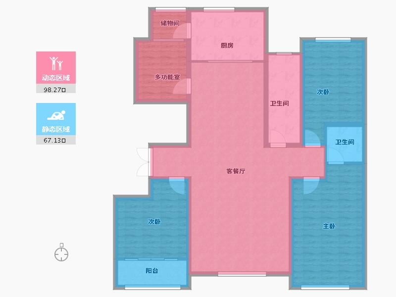 山东省-潍坊市-九龙山翠雨园-150.40-户型库-动静分区