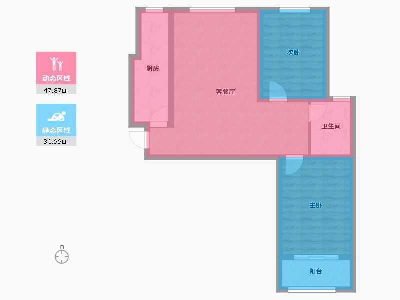 内蒙古自治区-乌兰察布市-润和金郡-95.68-户型库-动静分区