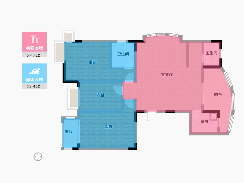 重庆-重庆市-美堤雅城A区-116.50-户型库-动静分区