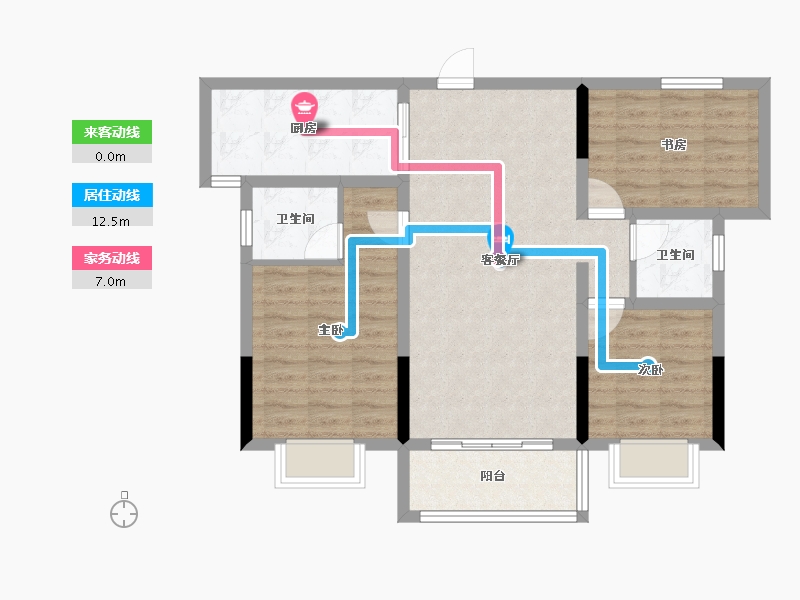 湖南省-岳阳市-南湖壹号-106.00-户型库-动静线