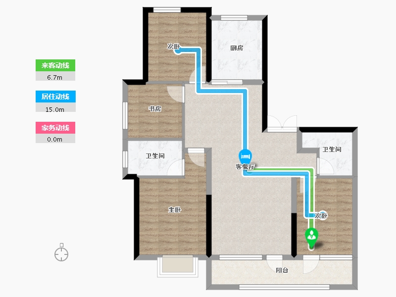 山东省-青岛市-远洋繁花里-99.75-户型库-动静线