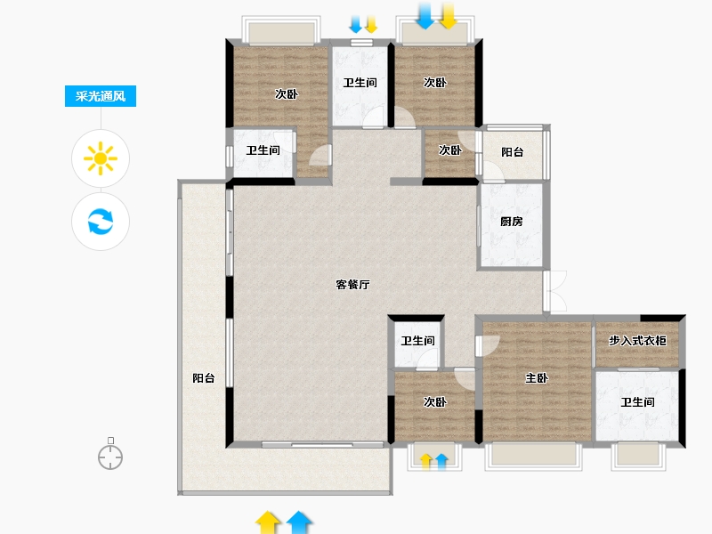 湖南省-娄底市-顺新一品-199.56-户型库-采光通风