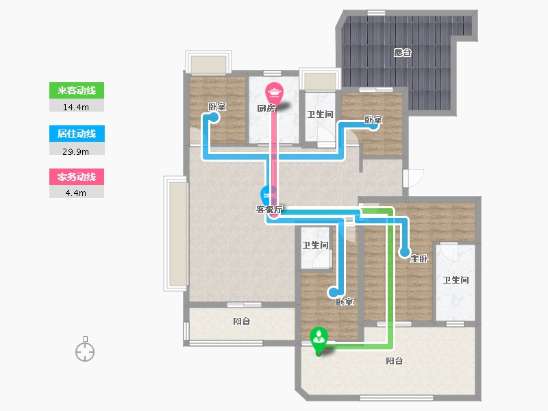 江苏省-苏州市-龙湖苏州未来御湖境-147.76-户型库-动静线