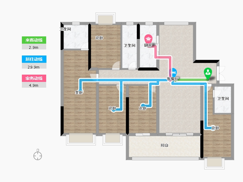 江西省-吉安市-聚福·文峰壹品-141.69-户型库-动静线