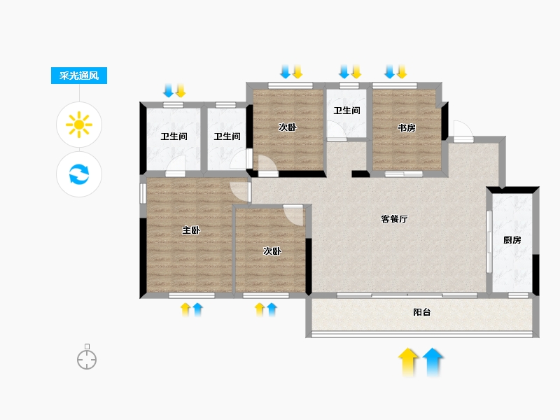 四川省-成都市-香投置地崇义府-115.96-户型库-采光通风