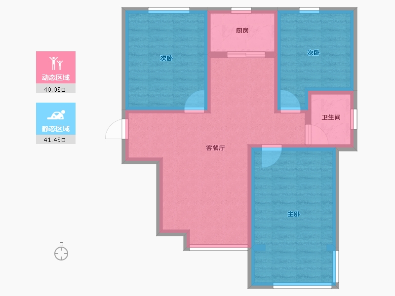 陕西省-西安市-中国铁建·东来国际-71.89-户型库-动静分区