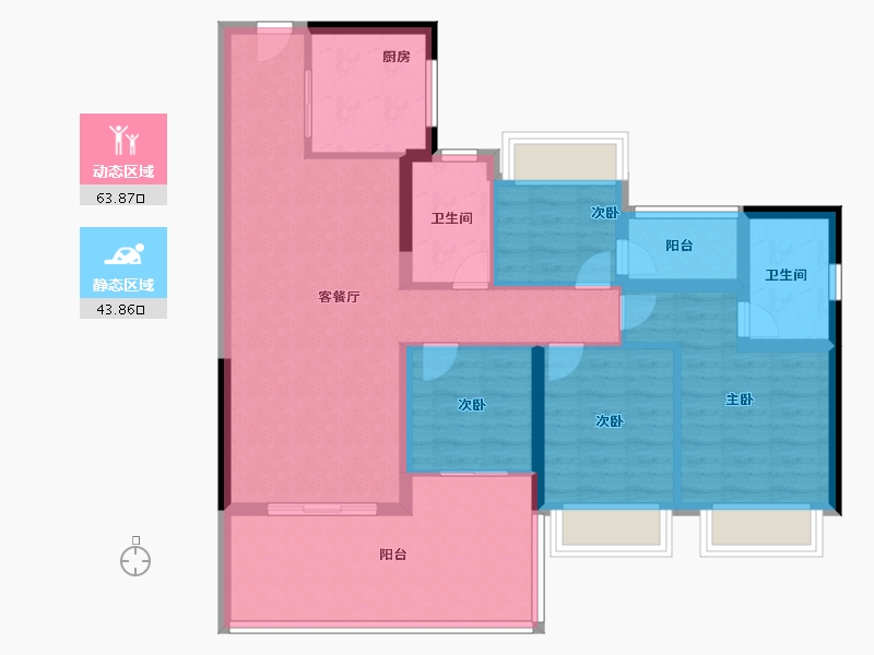 广东省-广州市-中国铁建花语上城-96.00-户型库-动静分区