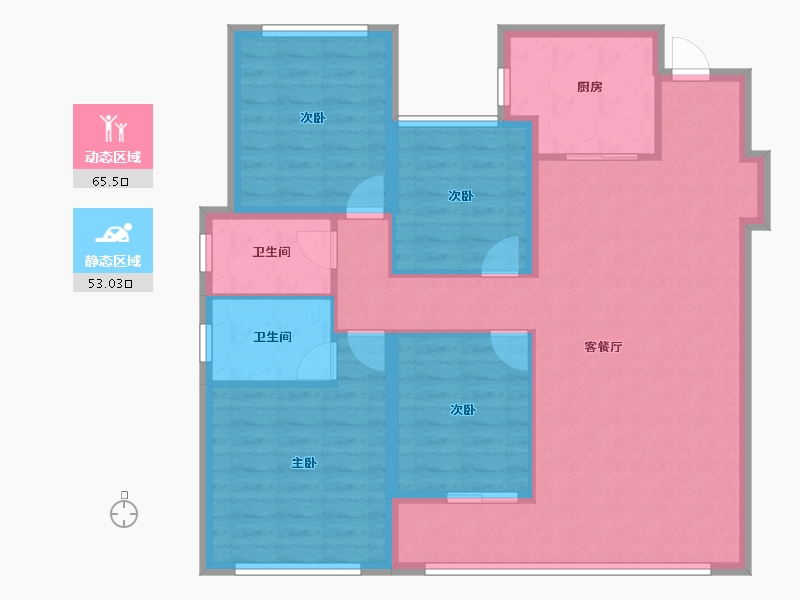 湖北省-武汉市-建发璞玥-107.28-户型库-动静分区