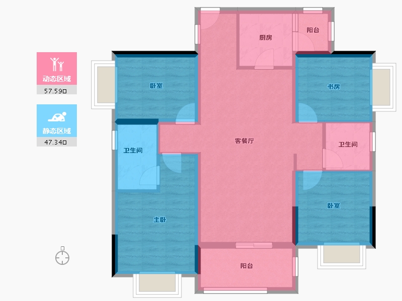 广西壮族自治区-柳州市-海雅柳江湾-97.00-户型库-动静分区