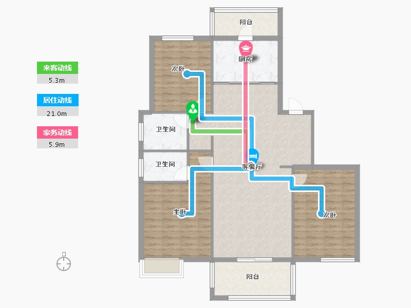 江苏省-宿迁市-宇业东方红郡-118.00-户型库-动静线