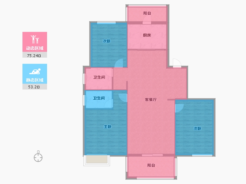 江苏省-宿迁市-宇业东方红郡-118.00-户型库-动静分区