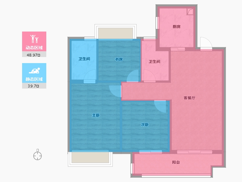 江苏省-苏州市-花语景岸-80.00-户型库-动静分区