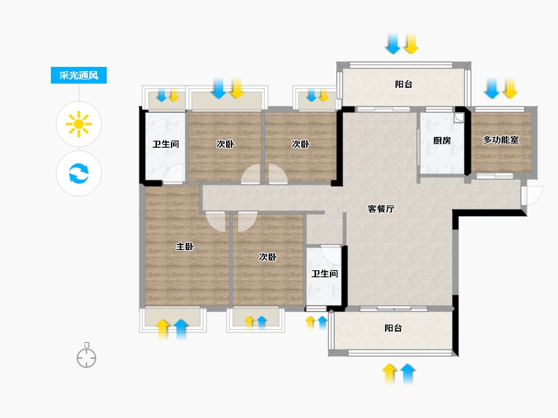 广东省-揭阳市-棉湖1号营销中心-109.60-户型库-采光通风