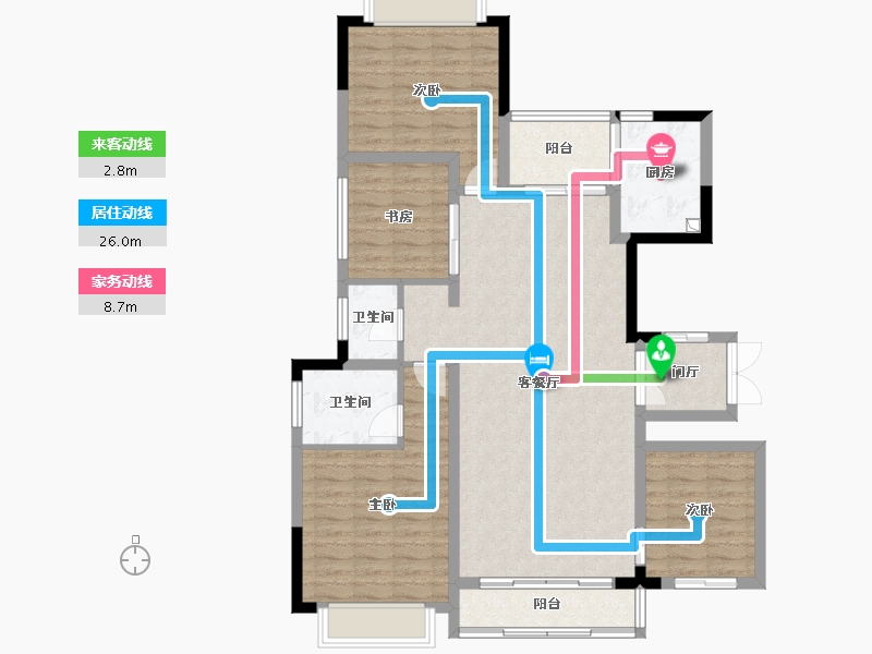 云南省-楚雄彝族自治州-彝海未来森林-116.80-户型库-动静线