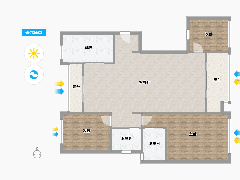 四川省-成都市-左岸花都-120.40-户型库-采光通风