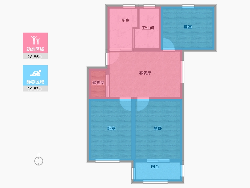 浙江省-杭州市-三塘南村-70.00-户型库-动静分区