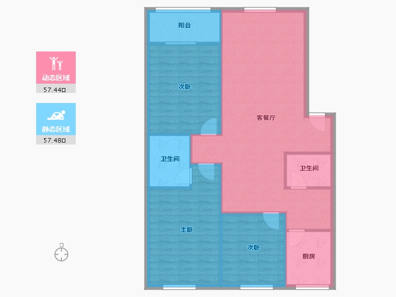 四川省-成都市-犀浦上街83号院-126.00-户型库-动静分区