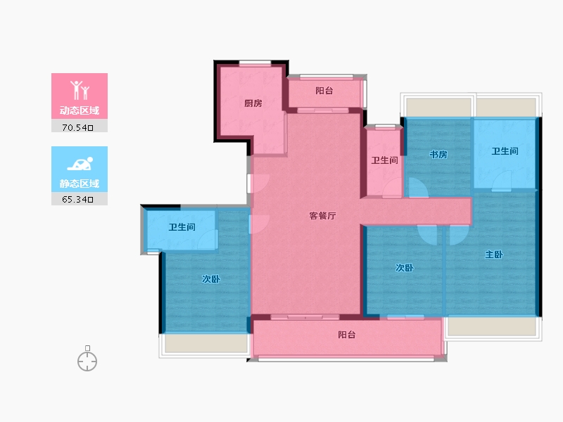 广东省-佛山市-泷景星銮花园(泷景九期)-135.20-户型库-动静分区