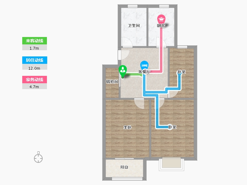 江苏省-无锡市-春合苑-南区-81.00-户型库-动静线