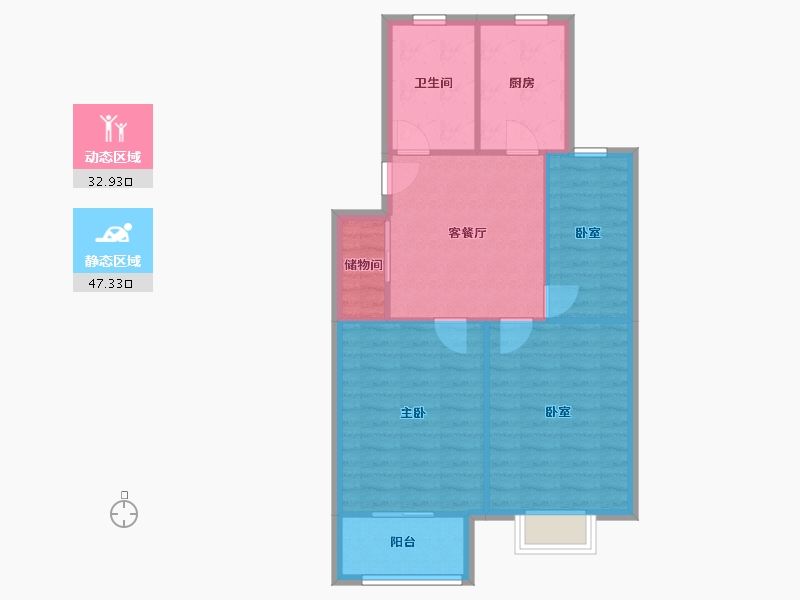 江苏省-无锡市-春合苑-南区-81.00-户型库-动静分区