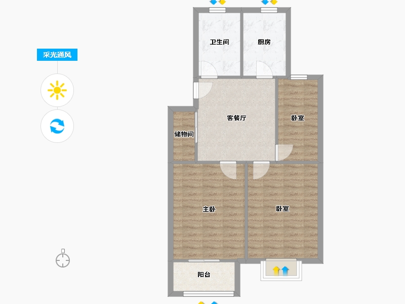 江苏省-无锡市-春合苑-南区-81.00-户型库-采光通风