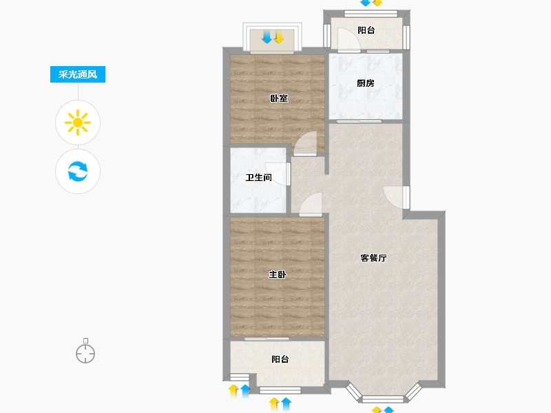 北京-北京市-芳源里丙-82.00-户型库-采光通风