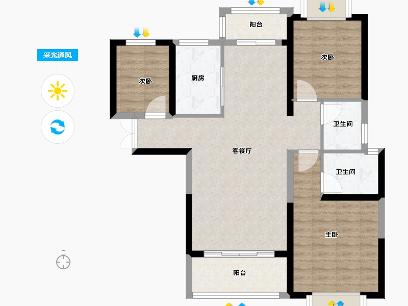 江西省-上饶市-天悦湾-84.00-户型库-采光通风