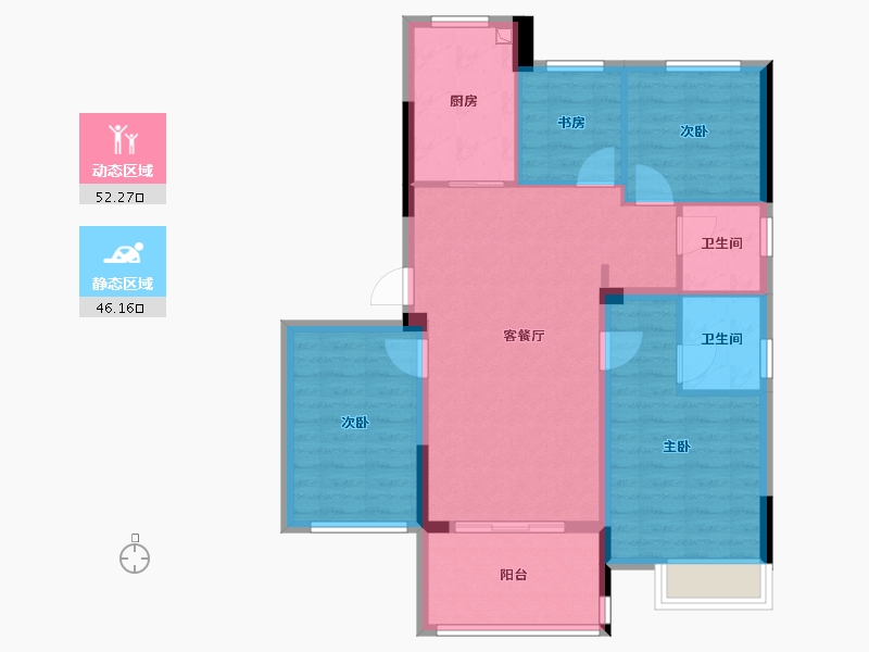 浙江省-丽水市-城投丰华苑-88.34-户型库-动静分区