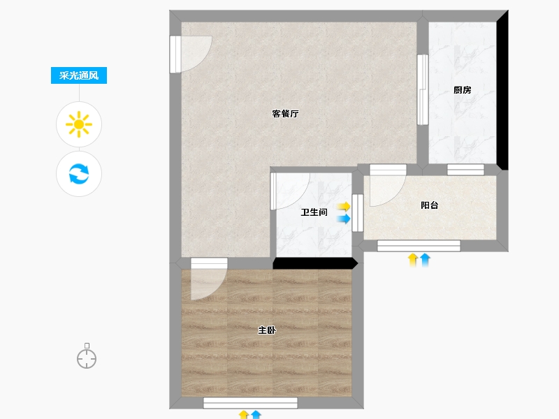 陕西省-西安市-航天新佳园-50.74-户型库-采光通风