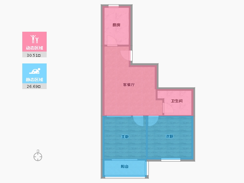 山东省-青岛市-元顺和苑-54.32-户型库-动静分区